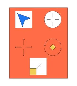 Web site ui design 2D linear cartoon objects Stock Illustration