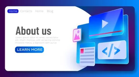 Web site ui element banner. Web development concept. Stock Illustration