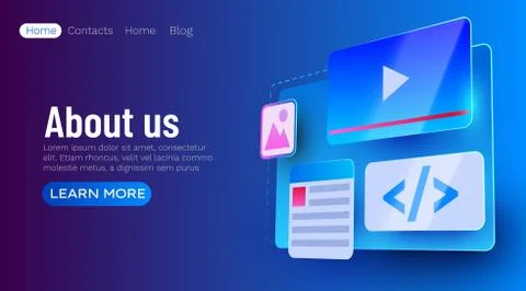 Web site ui element banner. Web development concept. Stock Illustration