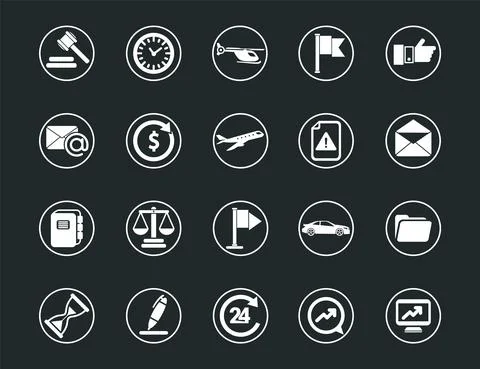 Web site vector icons set. Communication Internet icon collection. Stock Illustration
