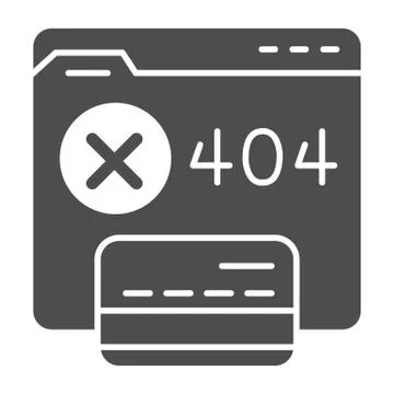 Web site without access and credit card solid icon, Payment problem concept Stock Illustration