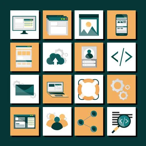 Web software development Stock-Illustration