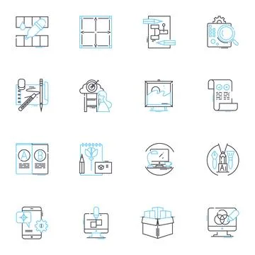 Web software linear icons set. Platform, Browser, Interface, Framework, Plugin Stock Illustration