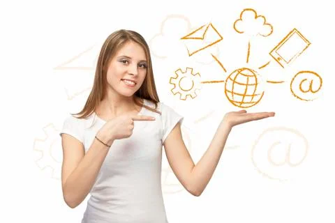 Web solution girl Stock Photos