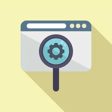 Web solution search icon flat vector. Creative problem 스톡 일러스트