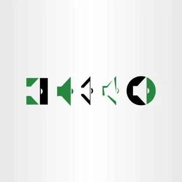 Web speaker audio volume sound icon vector set Illustrazione stock