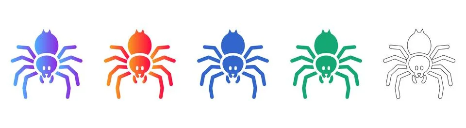 Web Spider Data Crawling Icons 库存插图