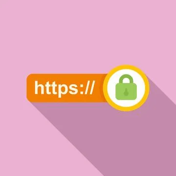 Web SSL certificate icon flat vector. Secure data Illustrazione stock
