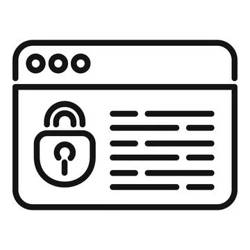 Web SSL certificate icon outline vector. Safe data 库存插图