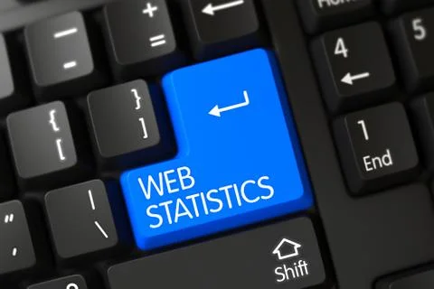 Web Statistics CloseUp of Keyboard Stock Illustration