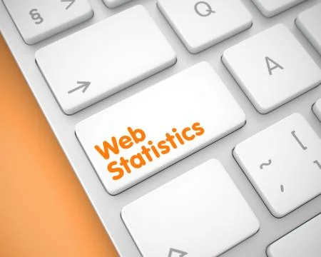Web Statistics - Message on the White Keyboard Key. 3D Stock Illustration