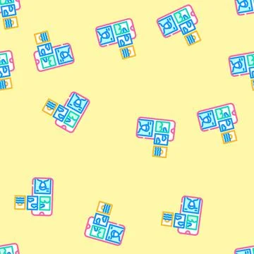 Web stories seo vector seamless pattern Illustrazione stock