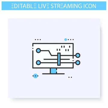 Web streaming data line icon.Editable illustration Stock Illustration
