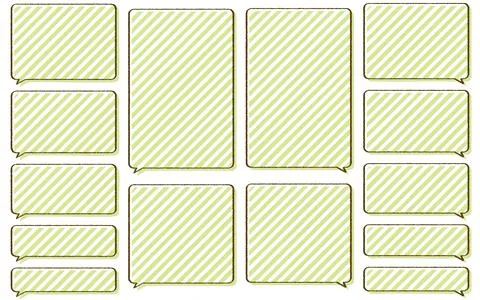 Web-Style Hand-Drawn Simple Square Speech Bubble Set Stock Illustration