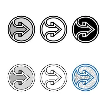 Web stylized arrow color icon vector Stock Illustration