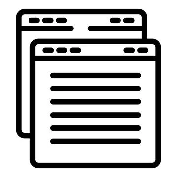 Web surfing search engine icon, outline style Stock Illustration
