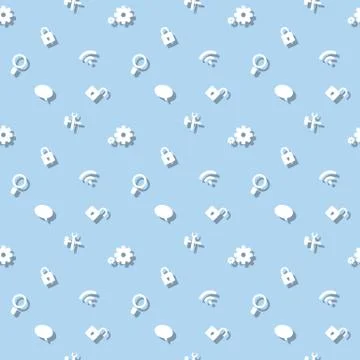 Web Symbols Seamless Pattern Stock Illustration