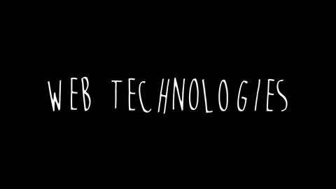 Web technologies Wiggle Text Concept animation. white text on black background. Stock Footage 260943867