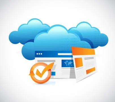 Web technology browser and cloud computing Stock Illustration