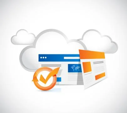 Web technology browser and cloud computing Stock Illustration