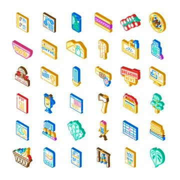 Web technology isometric vector icons collection concept イラスト素材