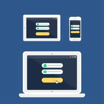 Web Template of Adaptive Online Login Form Stock Illustration