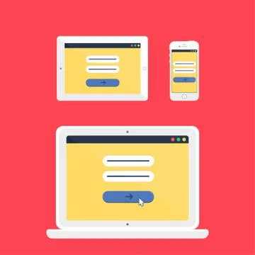 Web Template of Adaptive Online Login Form Stock Illustration