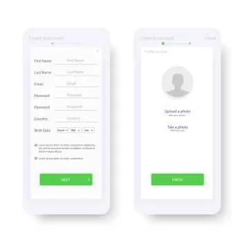 Web template and elements for registration on the website or mobile applicati Stock Illustration