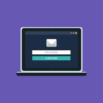 Web Template of Computer Email Form 스톡 일러스트