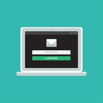 Web Template of Computer Email Form 스톡 일러스트