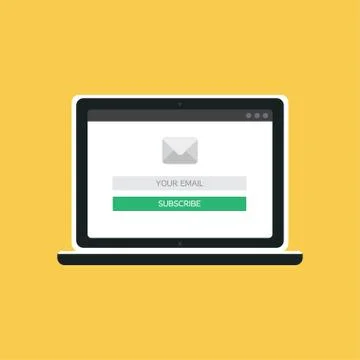 Web Template of Computer Email Form 스톡 일러스트