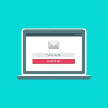 Web Template of Computer Email Form Stock Illustration