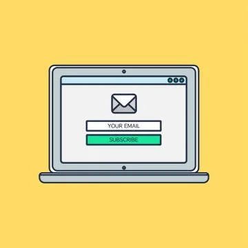 Web Template of Computer Email Form 스톡 일러스트