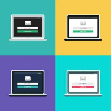 Web Template of Computer Email Form Stock Illustration