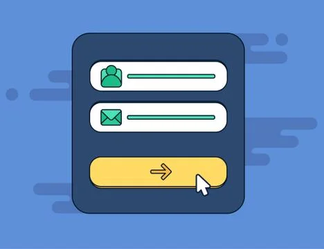 Web Template of Computer Login Form 스톡 일러스트