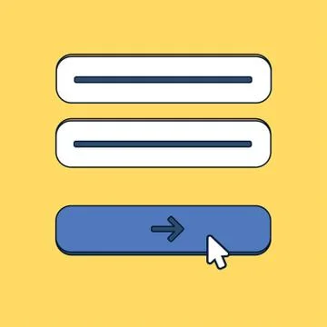 Web Template of Computer Login Form Illustrazione stock