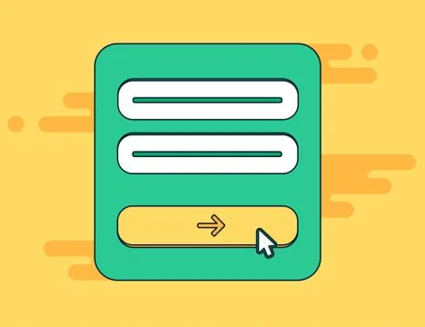 Web Template of Computer Login Form Stock Illustration