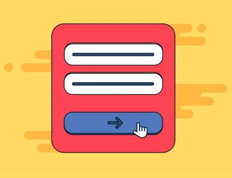 Web Template of Computer Login Form Stock Illustration