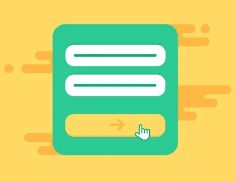 Web Template of Computer Login Form Illustrazione stock