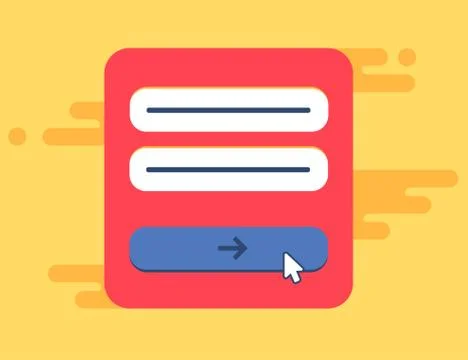 Web Template of Computer Login Form Illustrazione stock