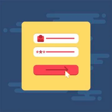 Web Template of Computer Login Form 스톡 일러스트