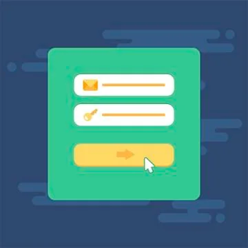Web Template of Computer Login Form Stock Illustration