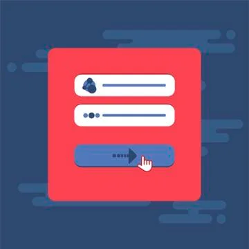 Web Template of Computer Login Form Stock Illustration