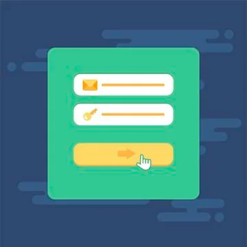 Web Template of Computer Login Form Illustrazione stock