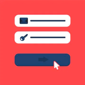 Web Template of Computer Login Form Illustrazione stock