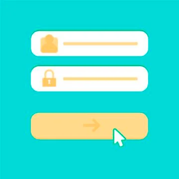 Web Template of Computer Login Form 스톡 일러스트