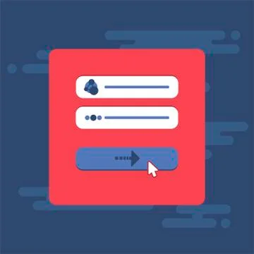 Web Template of Computer Login Form Stock Illustration