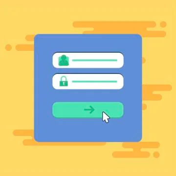 Web Template of Computer Login Form Stock Illustration