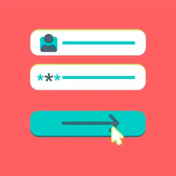 Web Template of Computer Login Form 스톡 일러스트