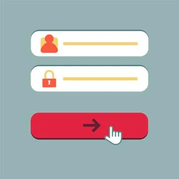 Web Template of Computer Login Form 스톡 일러스트